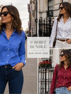 Banana Republic Signature Boyfriend Button-Up Shirt Bundle (3)